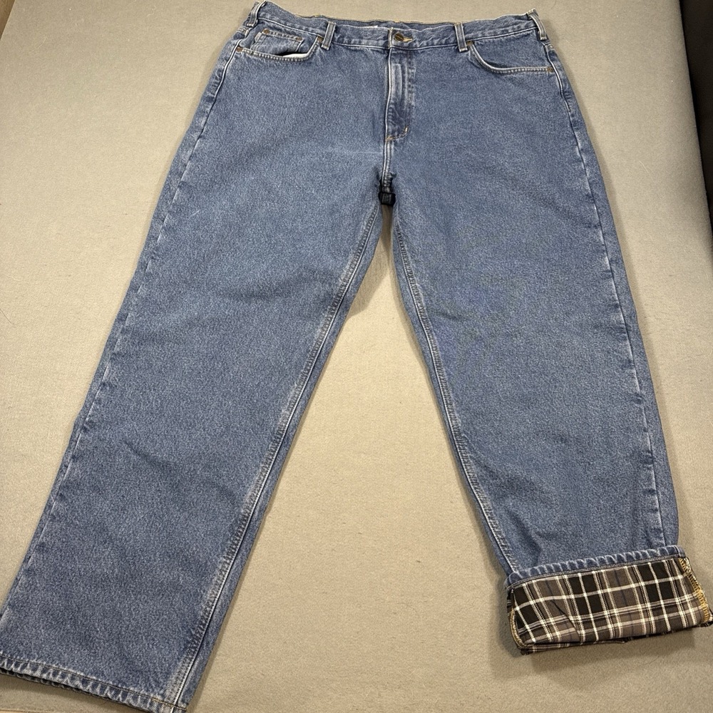 Carhartt Flannel Lined Denim Jeans 42X31 Workwear B172 DST